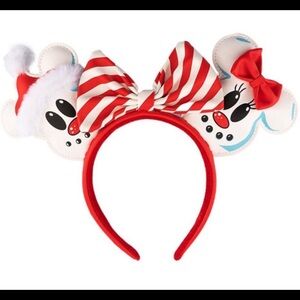 NWT Disney Loungefly XMas Snowman Minnie & Mickey Headband Ears